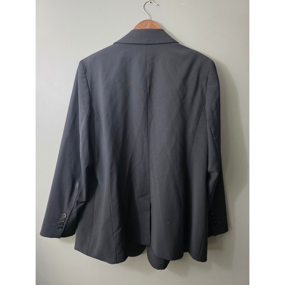 Talbots Woman Black Wool Blend Two Button Blazer Jacket 16W JO1931 - Picture 2 of 16